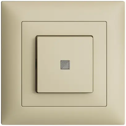 Pulsante luminoso INC EDIZIOdue A-R/1P vanille, c.lente.LED.88×88mm 