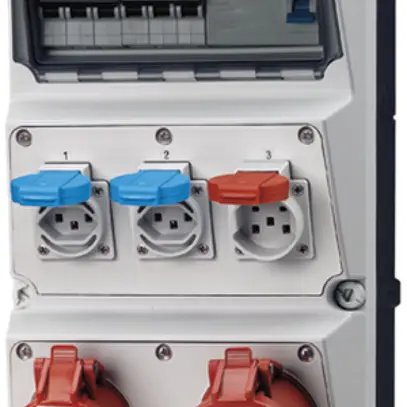 Distributore di corrente Amaxx 40A 1×FI 2×LS 2×T23 1×T25 1×CEE16/CEE32/5L grigio 