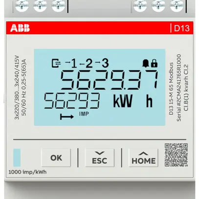Compteur d'énergie AMD ABB D13 15-M 65 3LN 65A tarif multiple Modbus S0 3UM MID 