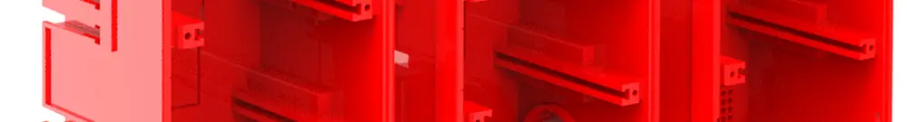 Scatola per cassaforma CRALLO-LEU 278×178×73mm 3×2 senza alogeni rosso 