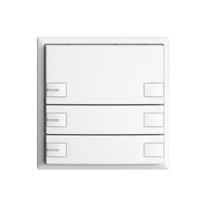 Poussoir univ. ENC 3×2t EDIZIOdue blanc, avec LED 