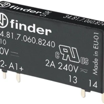 Relè a semiconduttore Finder Serie 34, ingresso 12VDC/7mA, uscita 240VAC/2A 