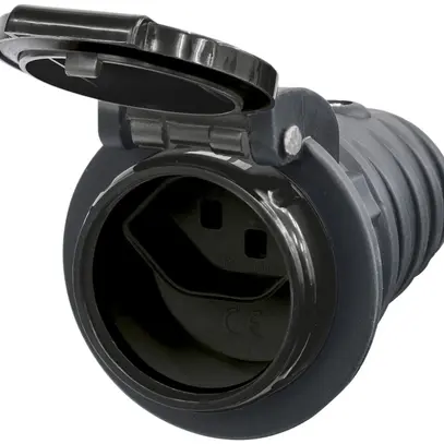 Prise mobile Steffen T23 IP55 16A 250V, noir/couvercle noir 