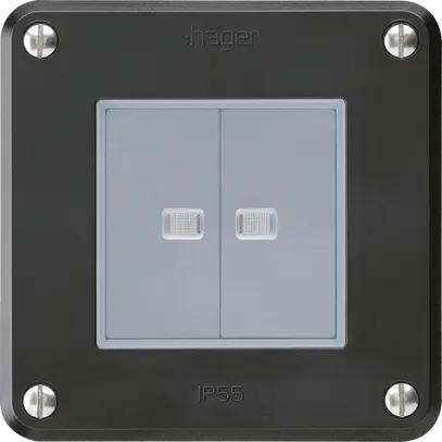 Interrupteur ENC robusto IP55 schema 3+3 2×lumineux noir pour combinaison 