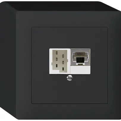 Scatola AP kallysto 1×RJ45s+1×TT83 nero 