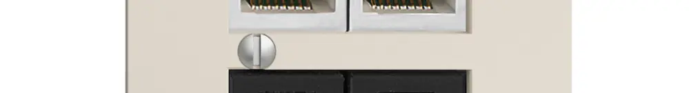 Boîte 4×RJ45 2×u/2×s EDIZIOdue crema, R&M swissline NT 2ab 