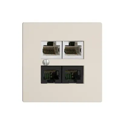Dose 4×RJ45 2×u/2×s EDIZIOdue crema, R&M swissline NT 2ab 