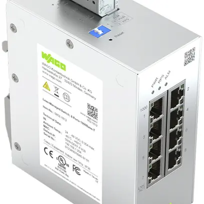 Industrial Switch WAGO 852-1812, 8-port 1000Base-T, lean managed, IP30 