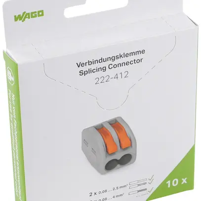Borne de connexion WAGO 222-412 en blister 10 pièces 2L 0.08…2.5mm² 32A 400V 