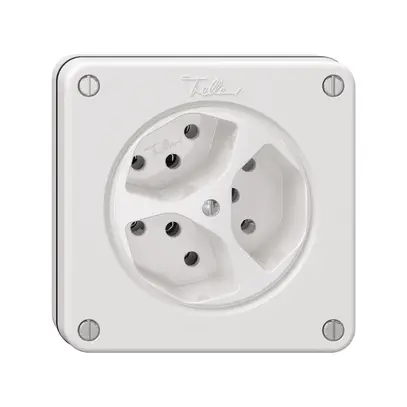 Presa NUPU NEVO, 3×T13, bianco 