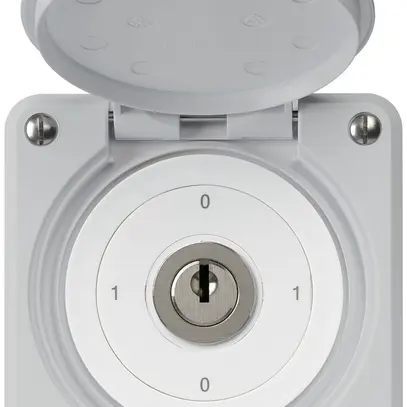 Interrupteur à clé ENC robusto IP55 avec clapet S0/1P gris 