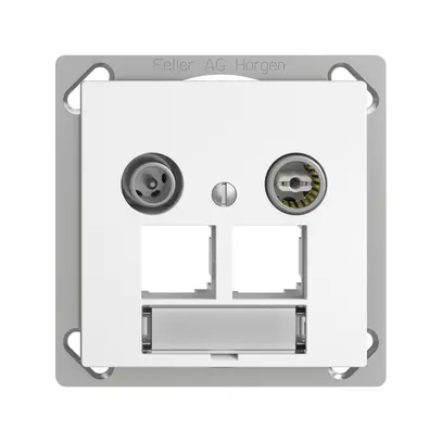 Presa multimedia INC EDIZIOdue FM.TE EASYNET 11dB, p.2×RJ45 S-One, bianco 
