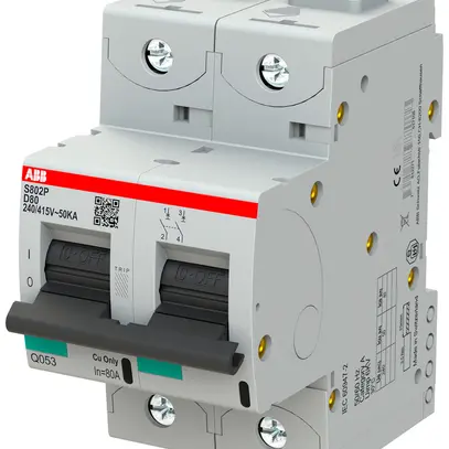 Disjoncteur ABB S802P-D80 2P 400V D-80A 50kA 3UM 