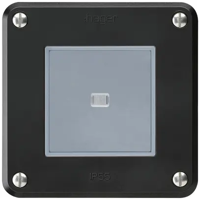 Interruttore INC robusto IP55 schema 3 illuminato nero 