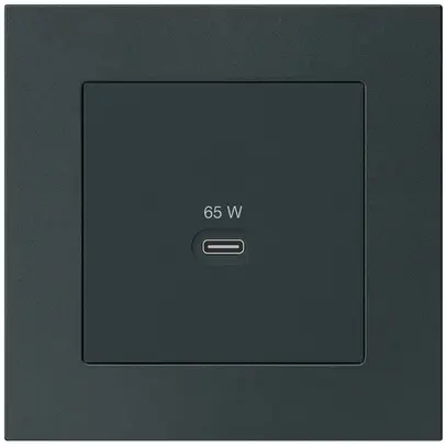 Presa di ricarica USB INC Hager kallysto.pro tipo C 65W 3250mA nero 