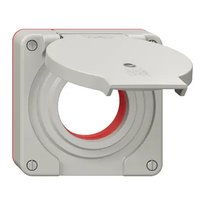 Couvercle avec clapet NEVO Ø42mm pour prise 1-fois lum. IP55 grc (joint ro) 
