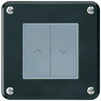 Pulsante per tapparelle KNX Hager BA robusto A doppio 86×86mm nero 