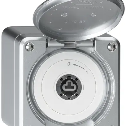 Contact pivotant à clé AP robusto IP55 aluminium avec clapet sans cylindre 1P 