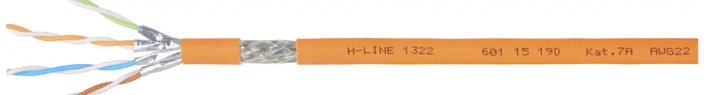 Cavo informatico H-LINE 1322 S/FTP 4×2×0.62 FRNC/LSZH 1500MHz cat.7A arancia Dca 