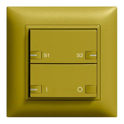 Poussoir ENC ZEP ON-OFF scène 1c/2t avec LED EDIZIOdue olive 