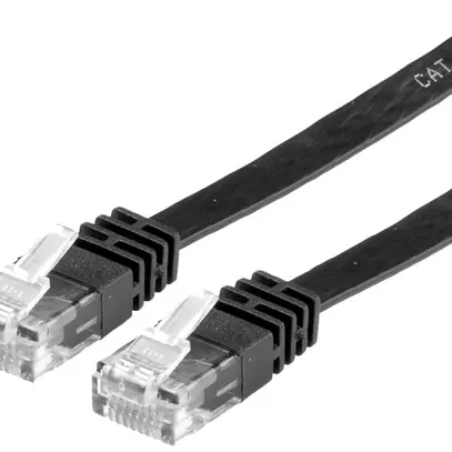 Cavo patch RJ45 VALUE cat.6 U/UTP piatto nero 3m 