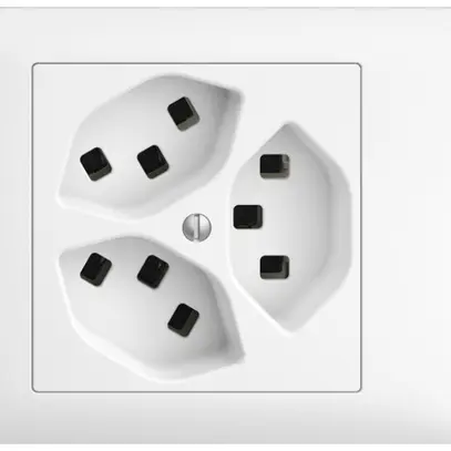 Presa INS 3×T23 16A bianco 53mm EDIZIOdue con mors. innest 