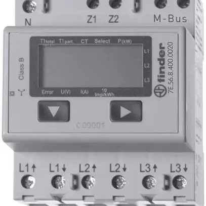 REG-Energiezähler Finder 3×6A Wandler M-Bus 