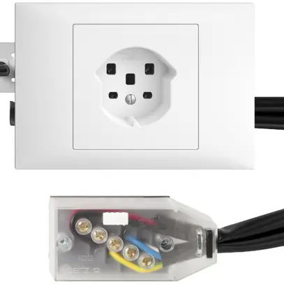 Prise INC EDIZIOdue T25 blanc 45…69mm pour câble plat Technofil 