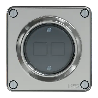 Interruttore stazione secondaria ELEMENT Wiser 2c 2t alluminio 