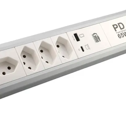 Prise multiple de table M. Schönenberger 4×T13 2×USB 295×90×70mm bc/al 