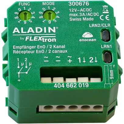 EB-RF-Schaltaktor ALADIN EnO, 2-Kanal, Multifunktion, 12V/3A 