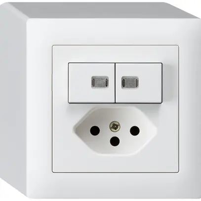 Combinazione luminosa AP 2×AR/1L+T13 bianco kallysto protezione bambini 2 lenti 