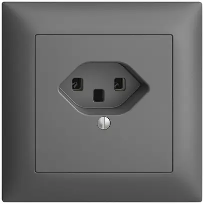 Prise ENC EDIZIOdue T23 16A gris foncé, bornes à vis 