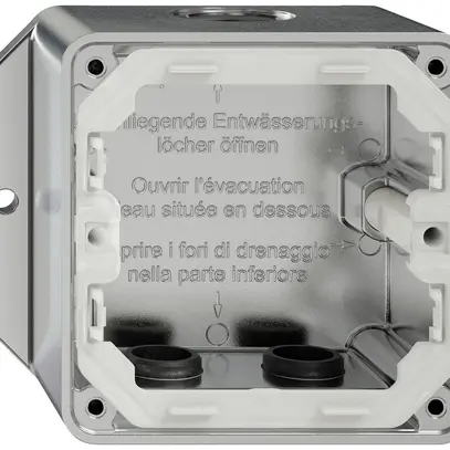 Scatola AP ELEMENT 1×1 EMP alluminio 3 ingressi 