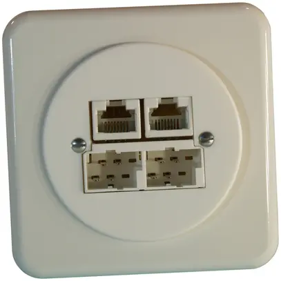 Boîte ENC SOHO 2×TT/2×RJ45/u séparé ITplus blanc 