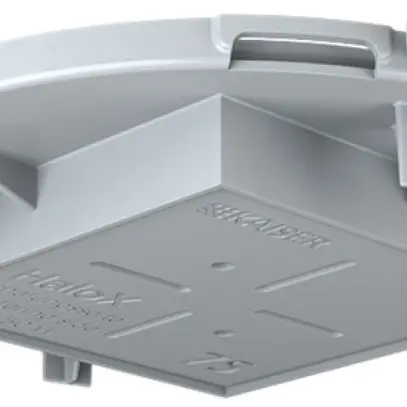 Placca frontale HaloX 100 per calcestruzzo in opera, uscita 75×75mm 
