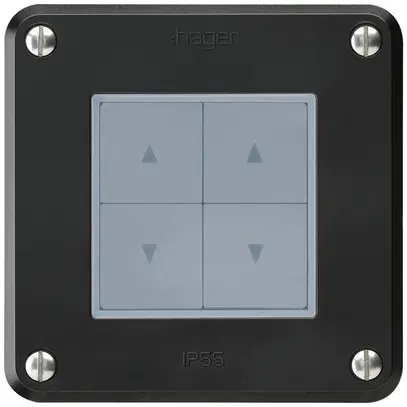 Contact pour stores ENC robusto IP55 noir avec 4 touches de fonction combinaison 