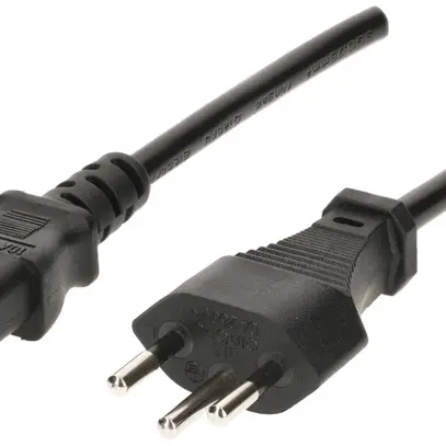 Apparatekabel MH, T12/C13, Td 3×1mm² 2m, schwarz 