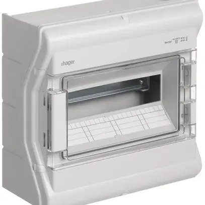 Distributeur AP Hager vector 1-rangée 12UM IP65 310×302×151mm sans entrée 