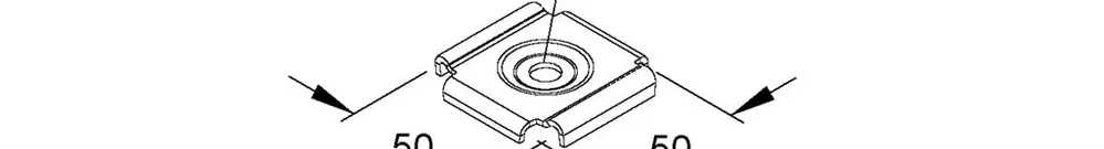 Placca di fissaggio 55×55mm per canale a iglia 