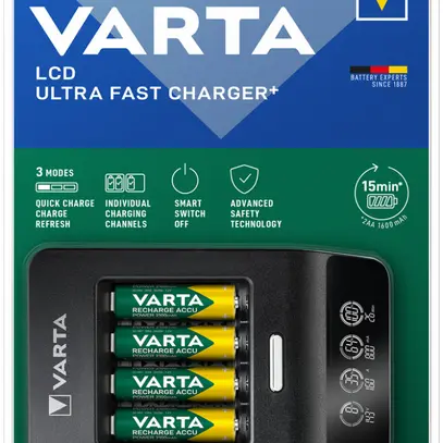 Chargeur VARTA Ultra Fast Charger+ avec 4×AA 2100mAh R2U 