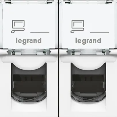 Presa INS MOS UTP 2×RJ45 bianco cat.5e 1mod. 