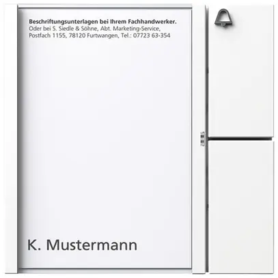 Tasten-Modul Bus Siedle, mit Namenschildtasche und 1 Ruftaste 99×99×27mm, weiss 