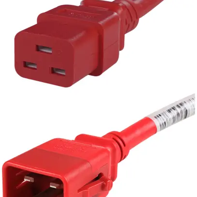 Cavo d'apparecchio 3×1.5mm² 1m rosso spina C19/presa C20 blocaggio 250VAC 16A 