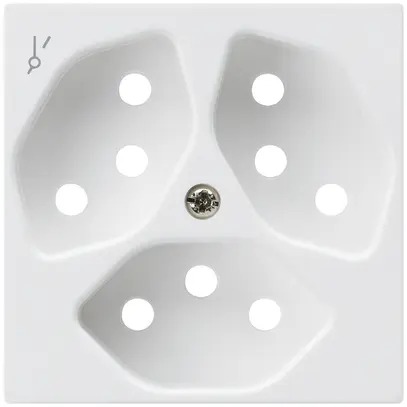 Placca frontale kallysto 3×T13/1 60×60mm bianco con protezione bambini 