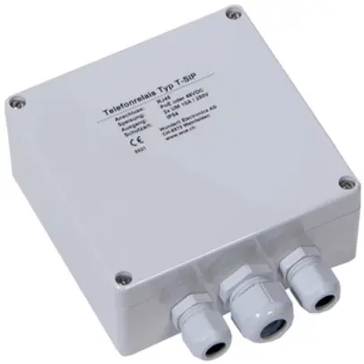 Relè telefonico AP Wunderli T-SIP, PoE/48VDC, 2C (250V/10A), IP54 