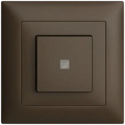 Pulsante luminoso INC EDIZIOdue A-R/1P coffee, c.lente.LED.88×88mm 