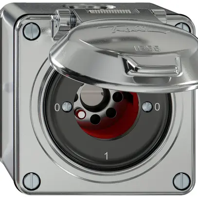 Interruttore a chiave AP ELEMENT SNAPFIX® 1P coperchio 16A 400V 0-1-0-1 all 