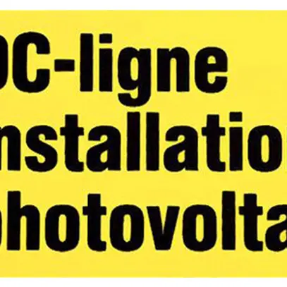 Étiquette Plica EET UV SO FR: DC-ligne installation photovoltaique 