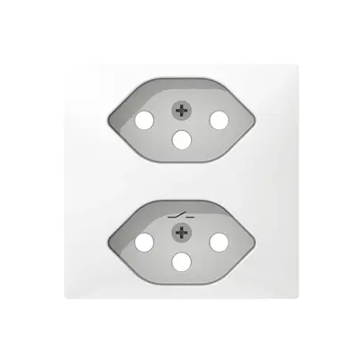 Placca frontale Sidus ZE per presa 2×T13S bianco lucido 